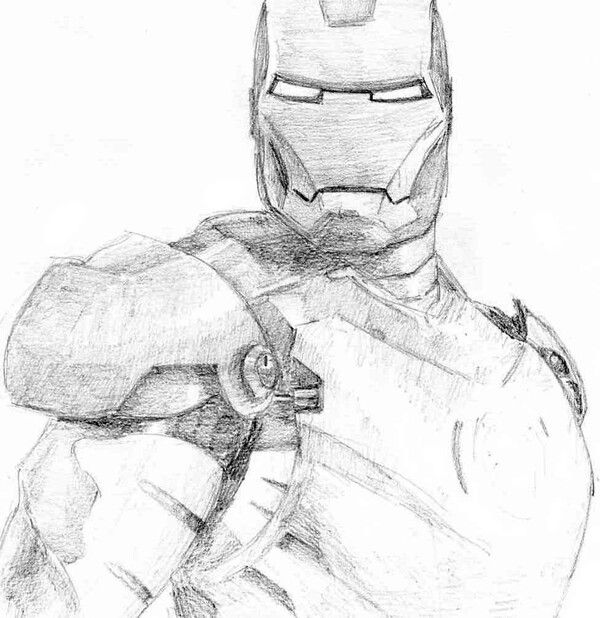 600x618 Iron Man, Sketch, Stuff, Pencil Superhero Fandoms - Iron Man Sketch