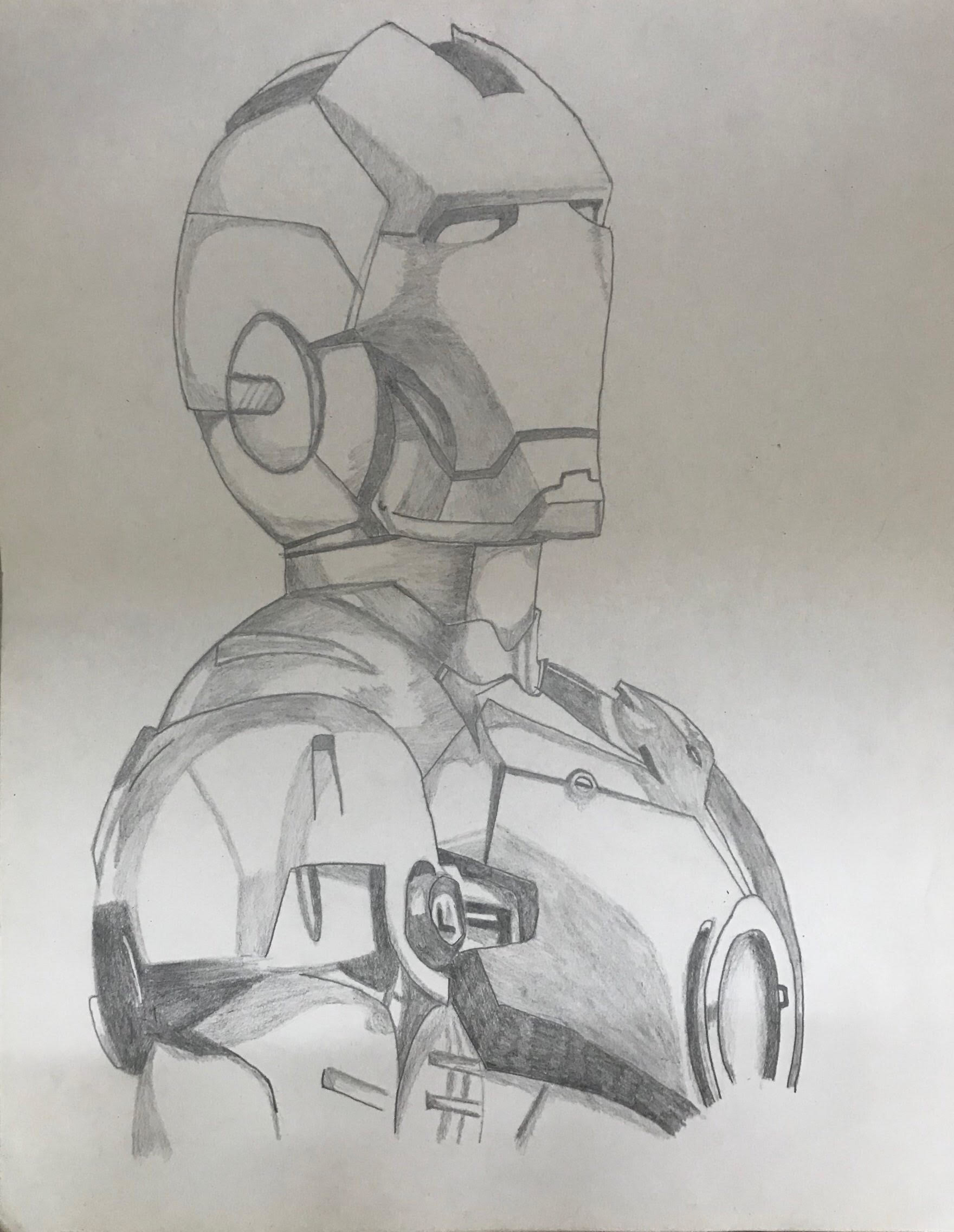 1760x2272 Saahil Madhogaria - Iron Man Sketch