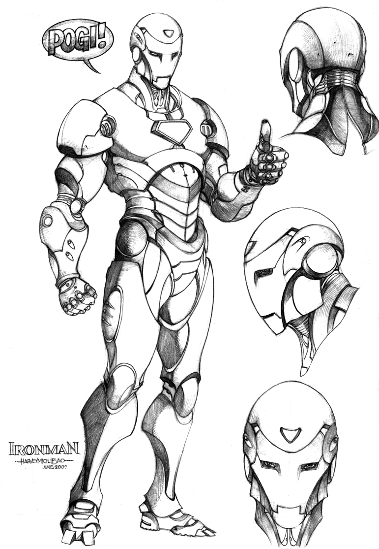 771x1115 Iron Man - Iron Man Suit Sketch