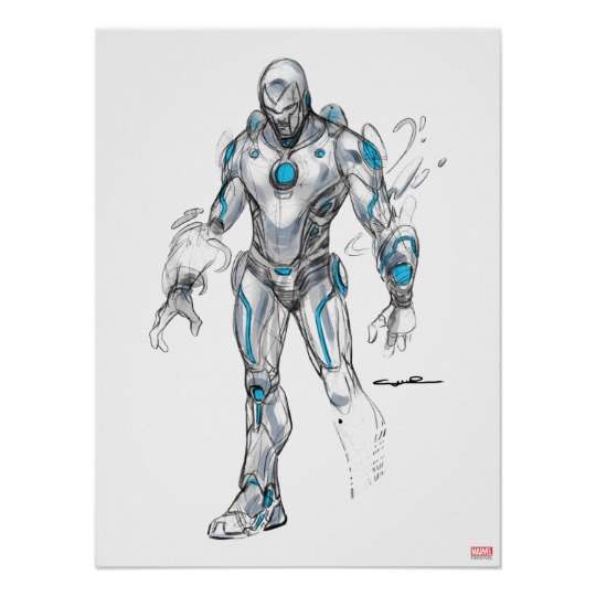 540x540 Superior Iron Man Sketch Poster - Iron Sketch