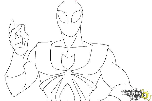 600x400 How To Draw Iron Spider Armor - Iron Spider Sketch