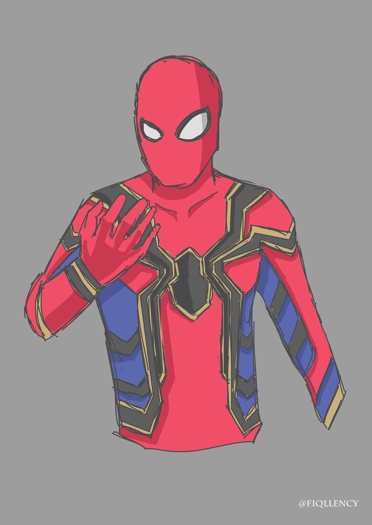 752x1063 Iron Spider (Sketch) By Fiqllency - Iron Spider Sketch