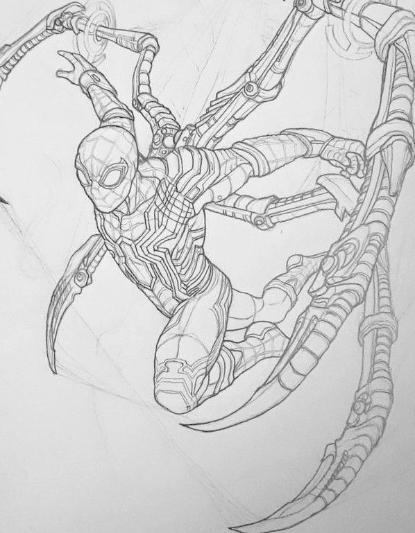 598x769 Iron Spider Spiderman Spider, Iron Spider And - Iron Spider Sketch