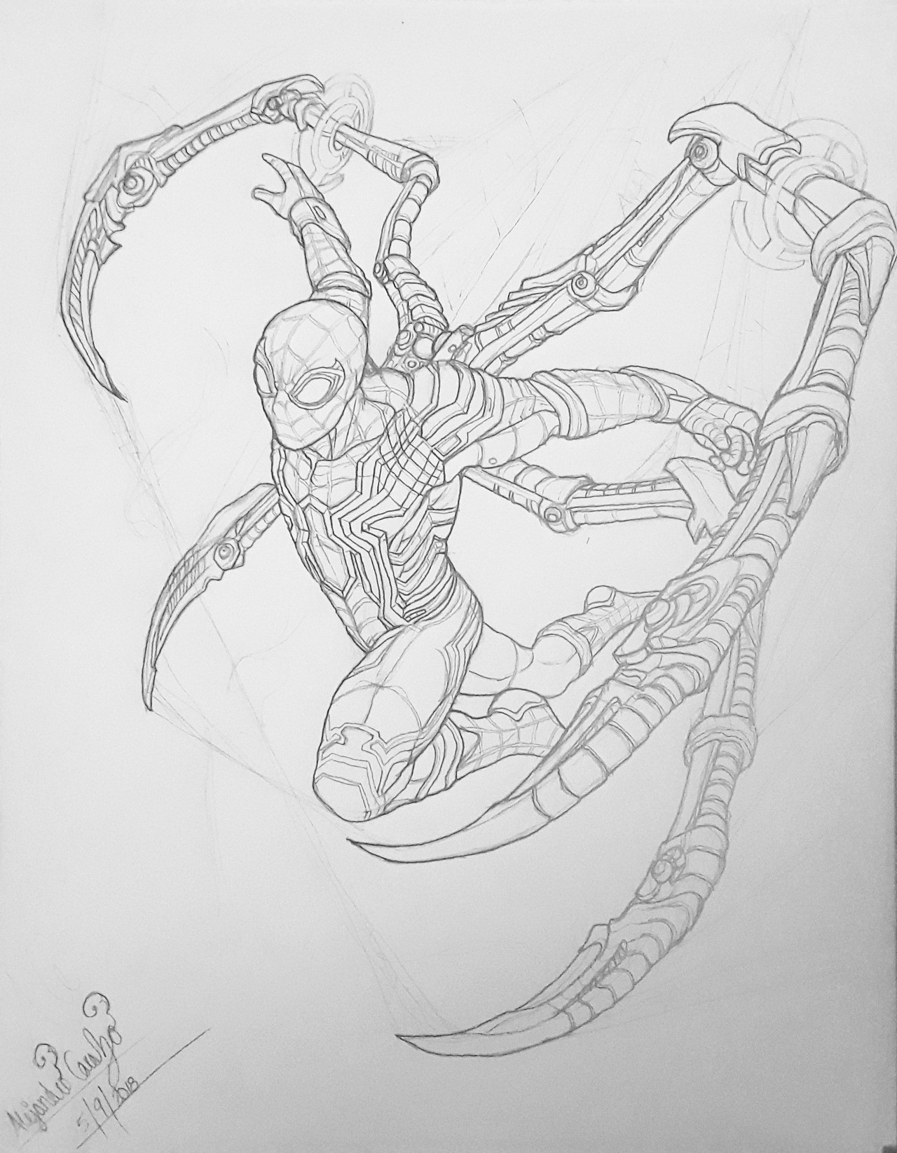 38 best ideas for coloring | Iron Spiderman Drawing