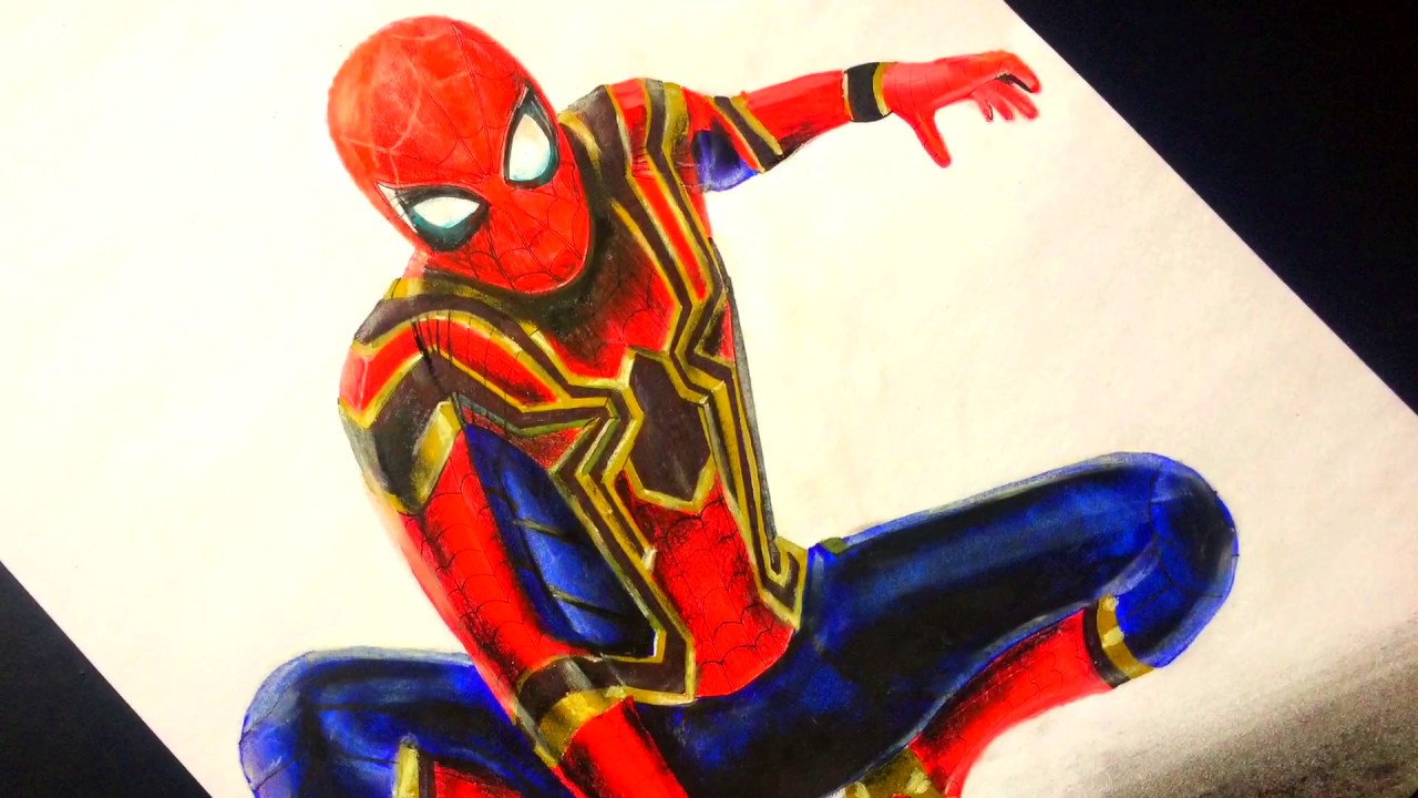 1280x720 Speed Drawing Iron Spider Suit (Avengers Infinity War) - Iron Spider Sketch
