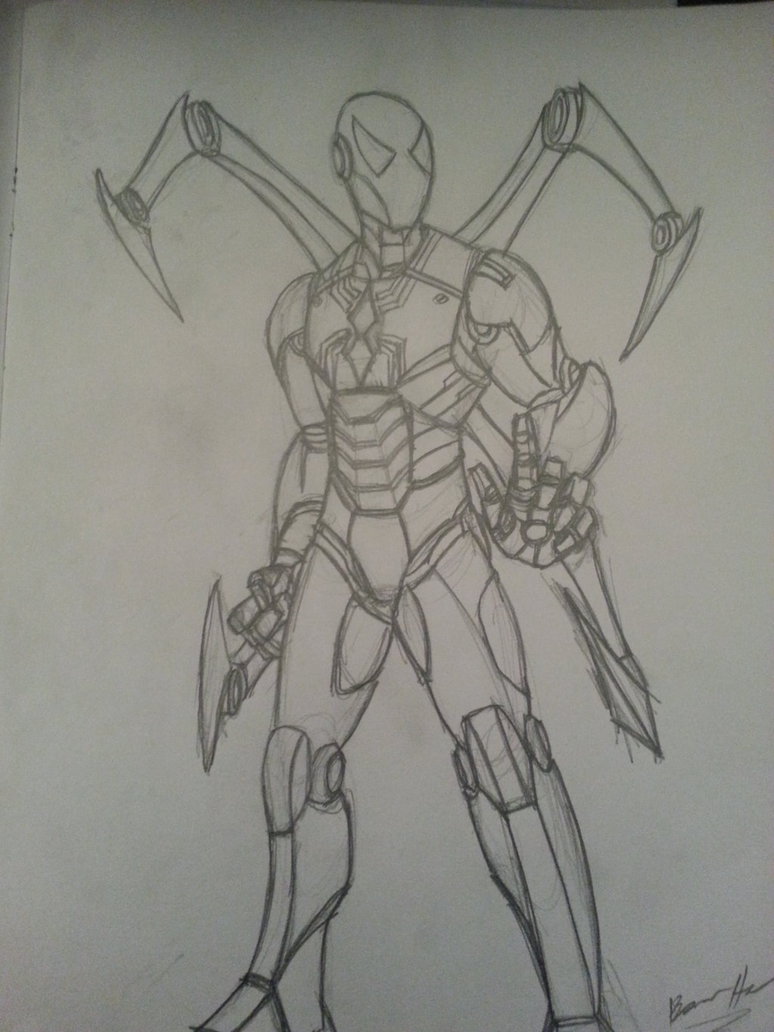 774x1032 Spider Man Iron Spider Sketch By Bman93 - Iron Spider Sketch