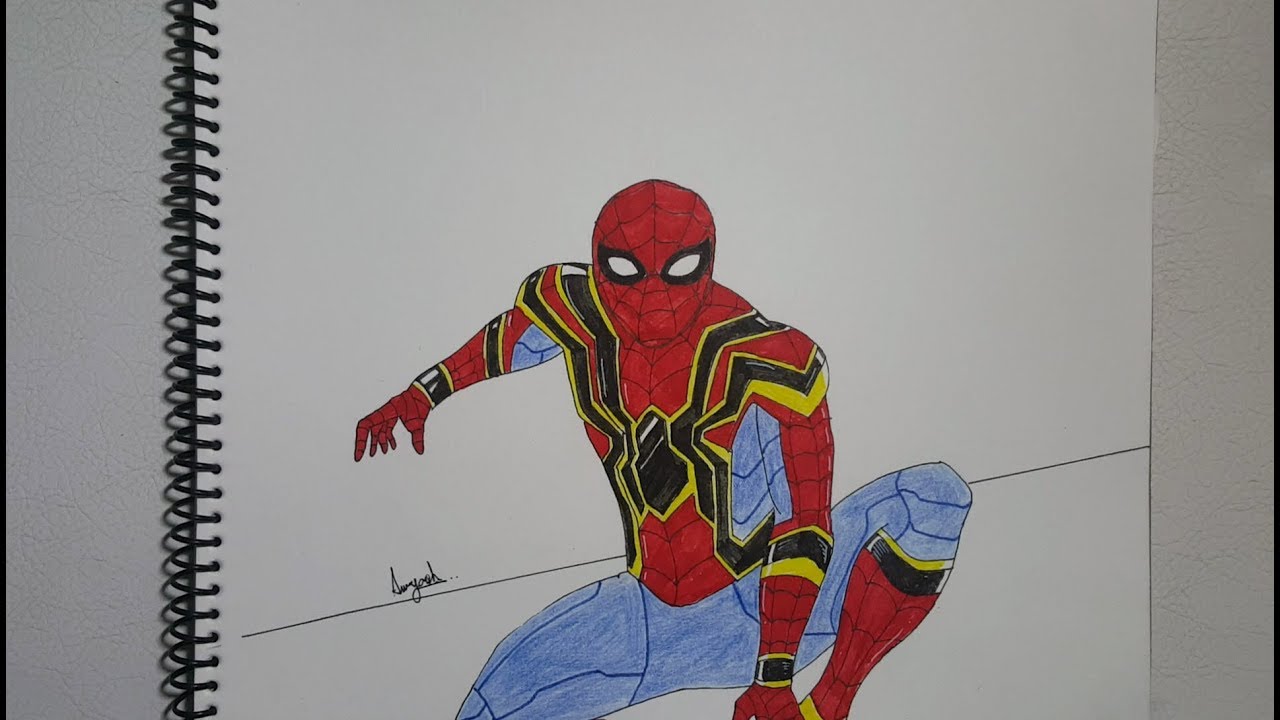 1280x720 Draw It! Spider Man From Spider Man Homecoming Iron Spider Suit - Iron Spider Sketch