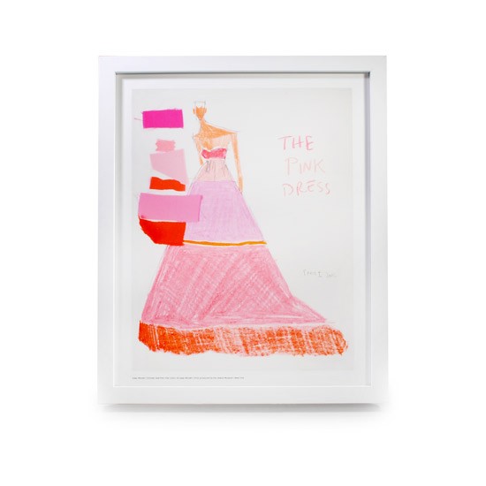 550x550 Isaac Mizrahi Kitchen Sink Pink Sketch Framed Print - Isaac Mizrahi Sketches