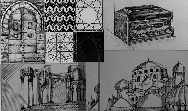 600x355 Final Thesis Work (Traditional And Digital) On Behance - Islamic Sketches
