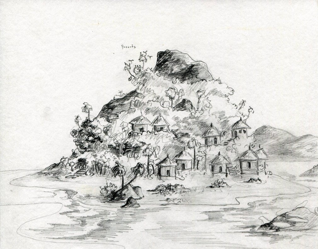 1011x791 Tropical Island Concept Sketch By Aethertechindustries - Island Sketch