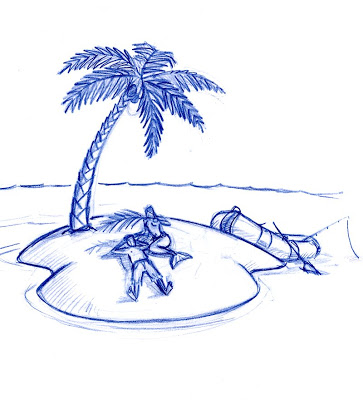 363x400 Drawings And Paintings By Lael Illustration Friday Island - Island Sketch