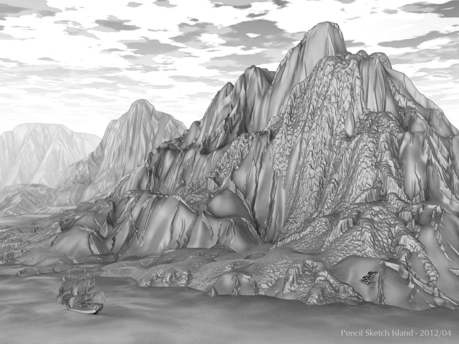 1600x1200 Pencil Sketches Pencil Sketch Island Inner Artist - Island Sketch