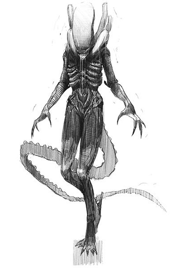 600x874 The Art Of Alien Isolation Concept Sketch My Fantastic Art - Isolation Sketch