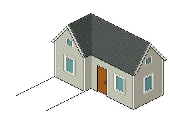 600x400 How To Create An Isometric Pixel Art Neighborhood Block In Adobe - Isometric House Sketch
