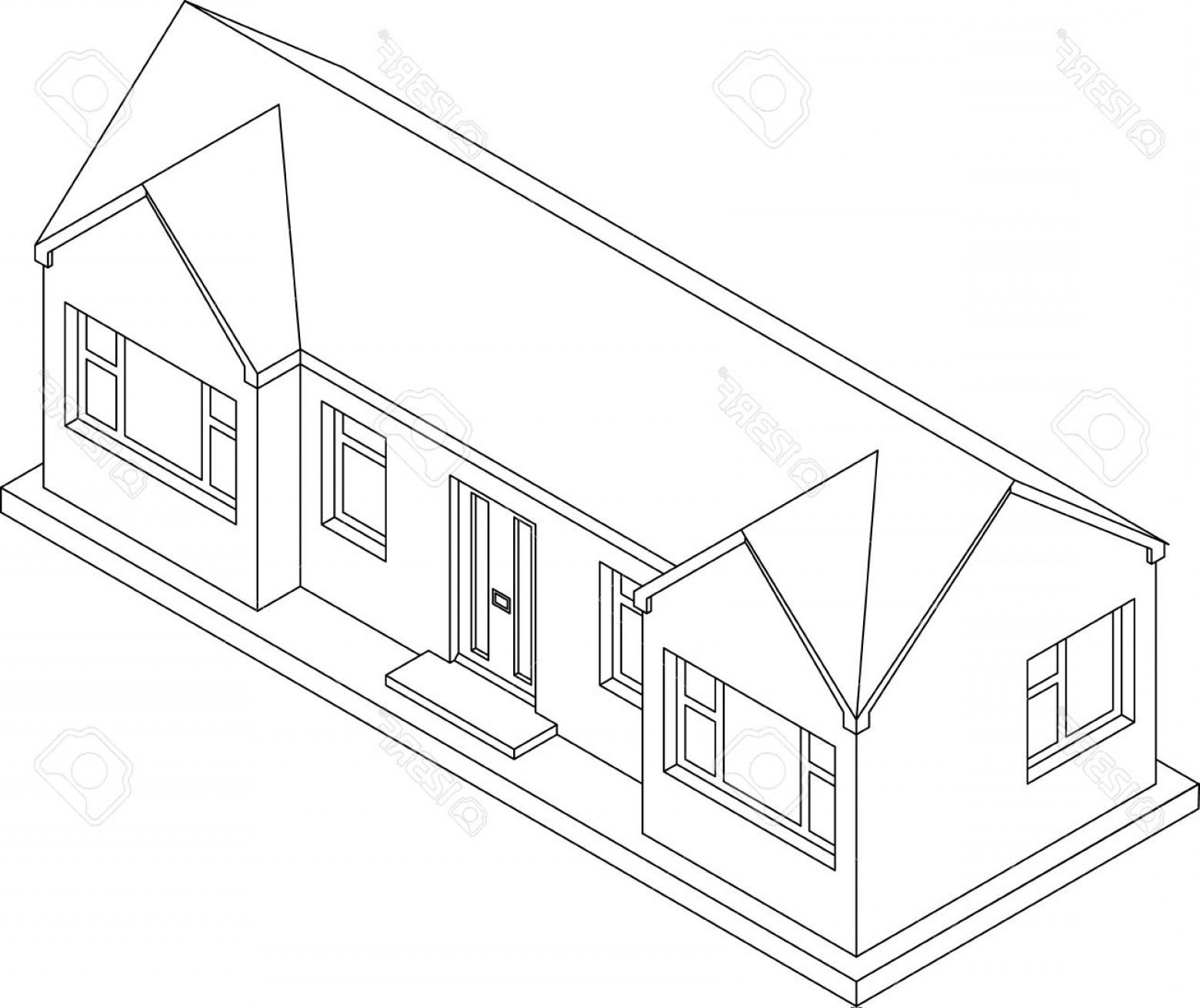 1560x1310 Photod Isometric Line Drawing Of A Double Fronted Single Story - Isometric House Sketch