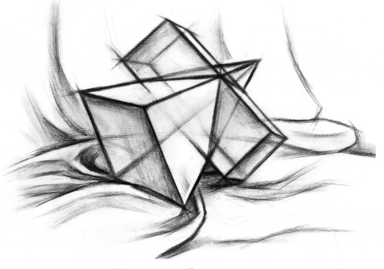 752x528 Free Hand Drawing, Arch 1341, Fall 2010 2010 - Isometric Sketch Of A Flash Drive