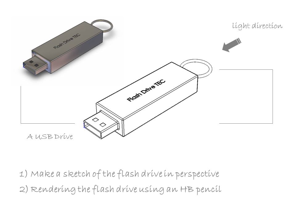Isometric Sketch Of A Flash Drive at Explore