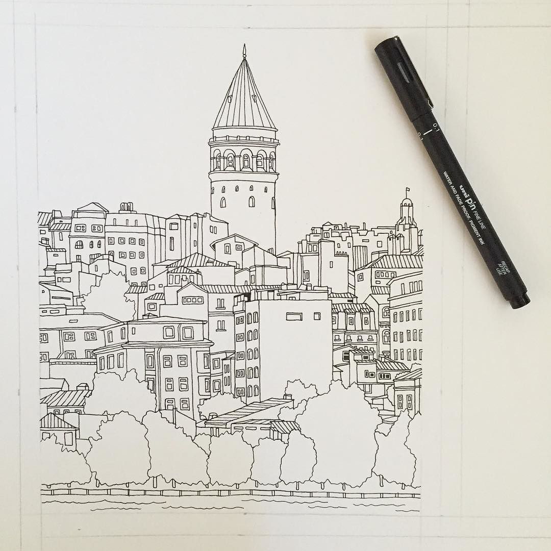 1080x1080 Istanbul Turkey. - Istanbul Sketch