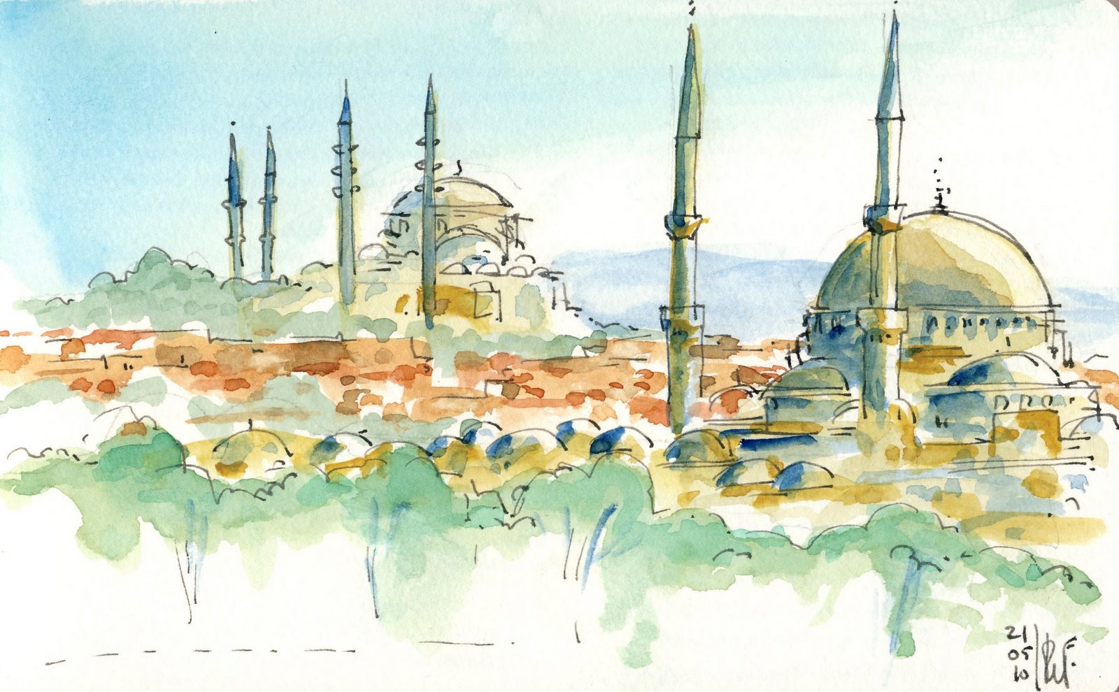 1600x990 Rene Fijten Sketches More Istanbul - Istanbul Sketch
