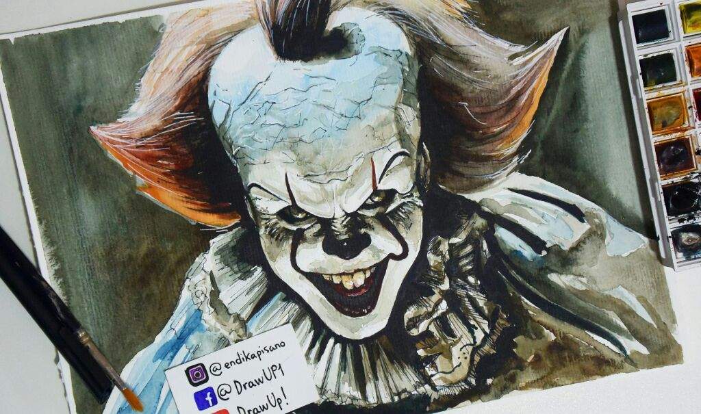 1024x605 Watercolor Sketch Pennywise!(It) + Videotutorial Art Amino - It Sketch