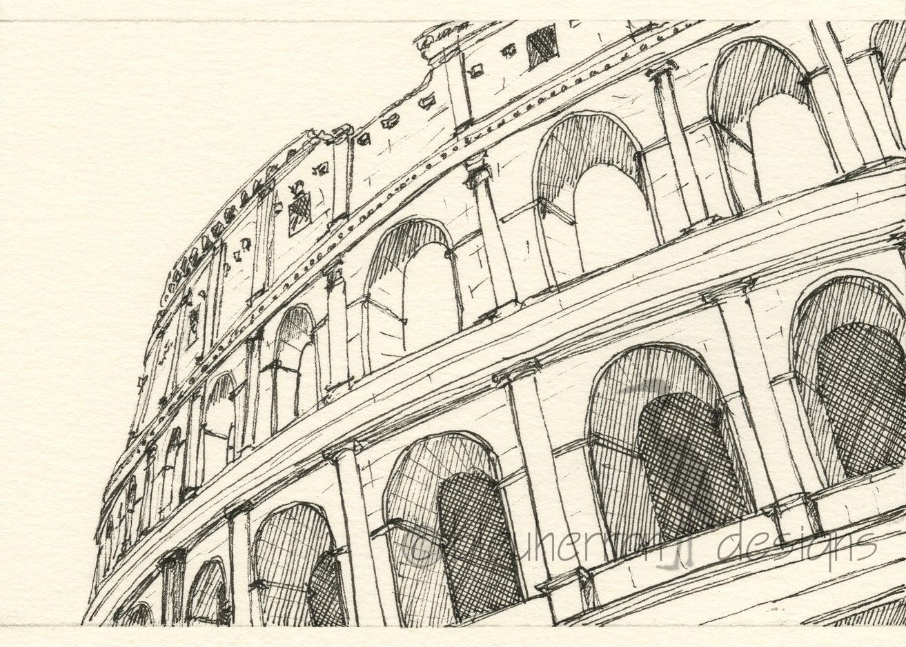 1313x938 Rome Italy Sketch - Italy Sketch
