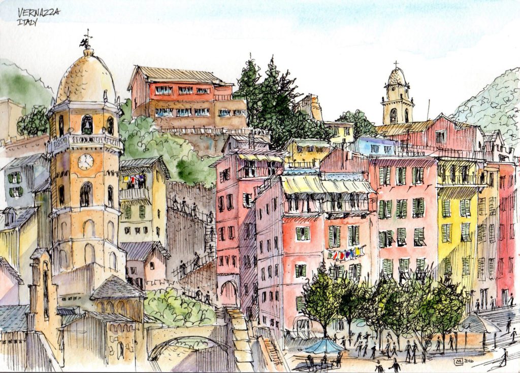 1024x736 Gallery 48 Vernazza Italy, Sketch By Phil Mcdonel - Italy Sketch