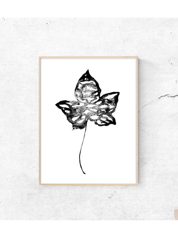 570x760 Ivy Leaf Print Digital Wall Art Modern Minimalist Etsy - Ivy Leaf Sketch