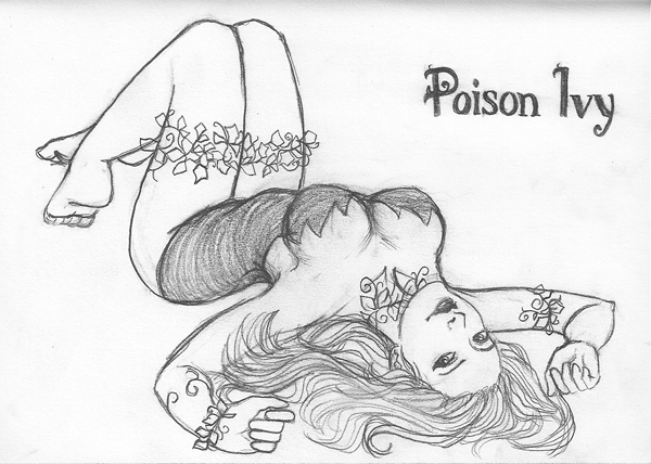 600x428 Poison Ivy Sketch By Mevart Studio - Ivy Sketch