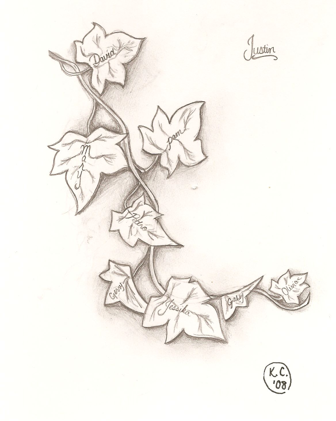 1168x1463 Ivy Vines Tattoos - Ivy Sketch