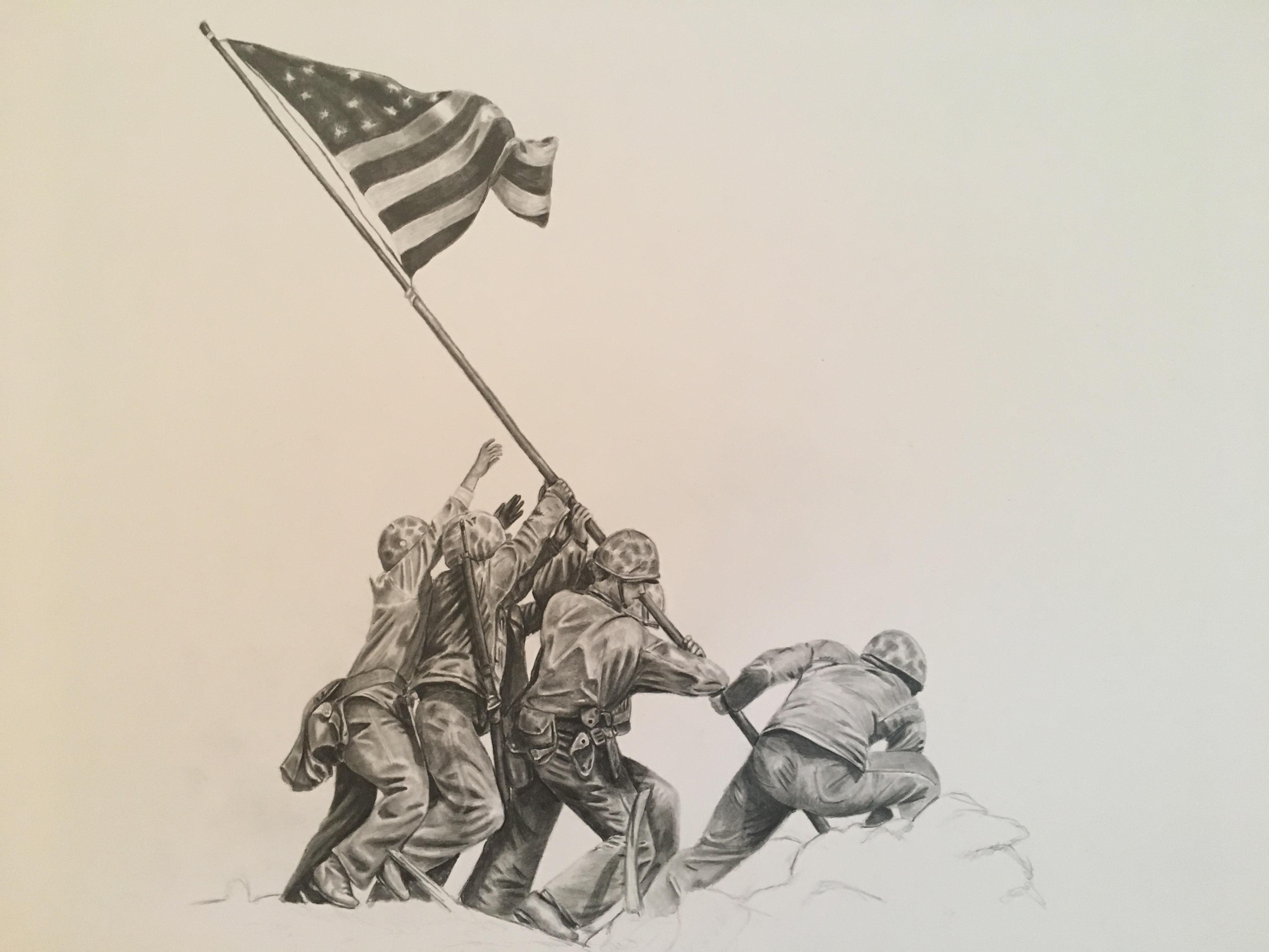 4032x3024 Iwo Jima Commission - Iwo Jima Sketch