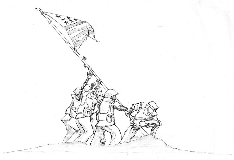 Iwo Jima Sketch at PaintingValley.com | Explore collection of Iwo Jima ...