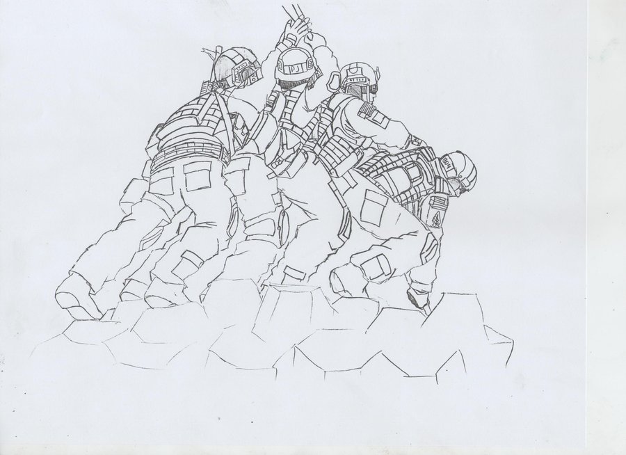 900x654 Iwo Jima Flag Raising Special Forces Version By Jmig3 - Iwo Jima Sketch