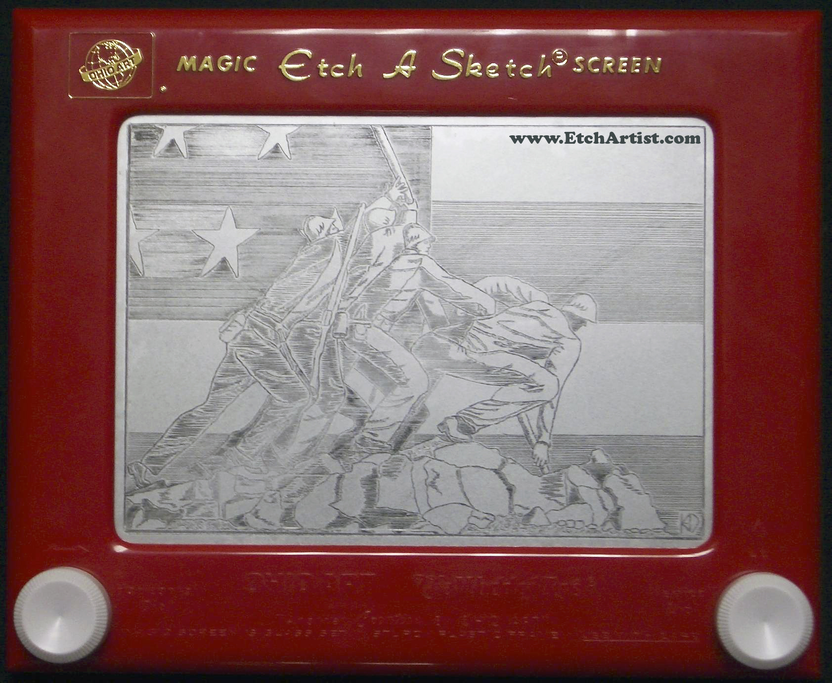 1683x1383 Marine Memorial Iwo Jima Etch A - Iwo Jima Sketch