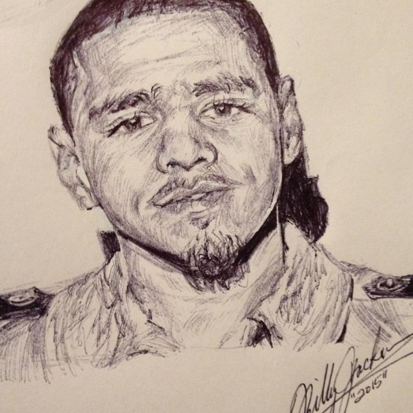 850x850 Portrait Of J. Cole By Billyhjackson On Stars Portraits - J Cole Sketch