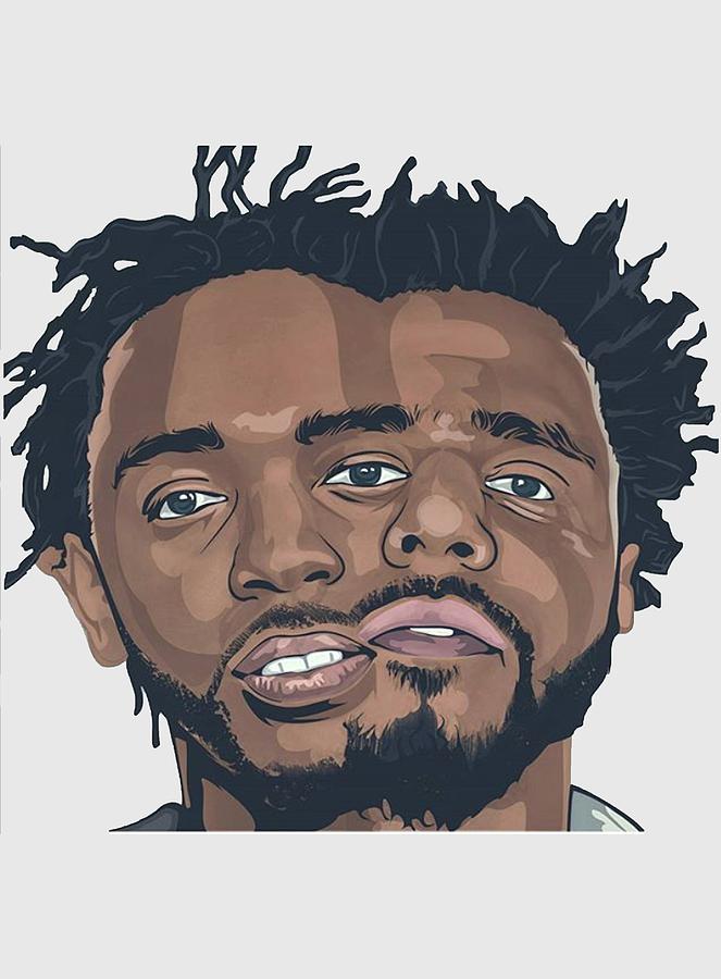 663x900 J Cole And Kendrick Digital Art By Alejandro Puello - J Cole Sketch