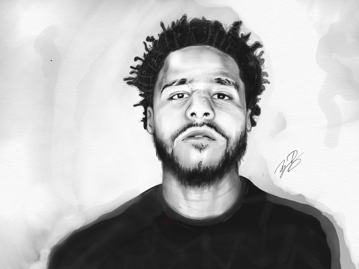 1200x900 J Cole First Apple Pencil Sketch On Behance - J Cole Sketch