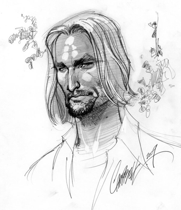 600x695 Sawyer Lost Sketch By J Scott Campbell - J Scott Campbell Sketches