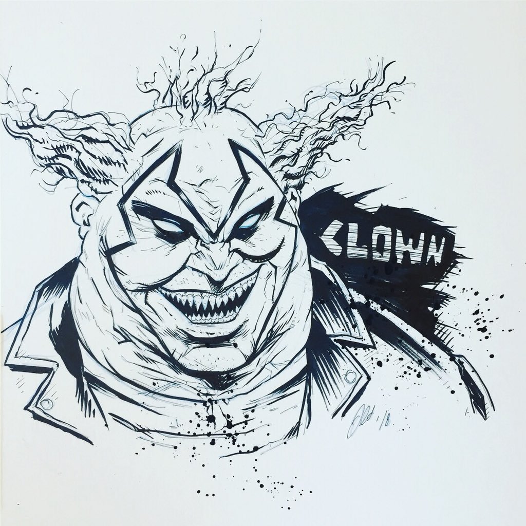 1024x1024 J. Chris Schmidt On Twitter Clown From Spawn Drawing - J Sketch