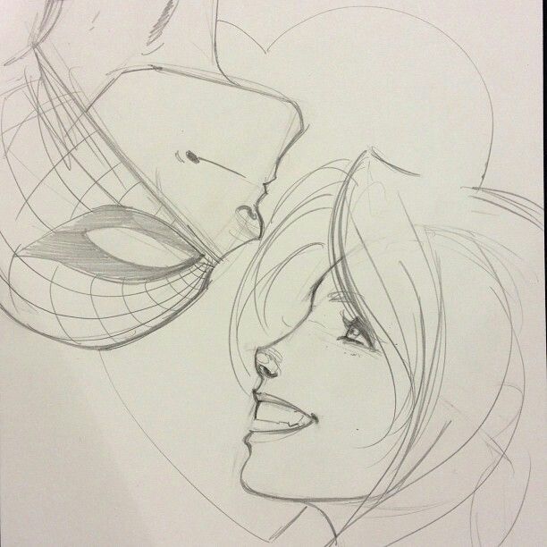 612x612 Spider Man And Mj Sketch By J. Scott Campbell. Comics - J Sketch