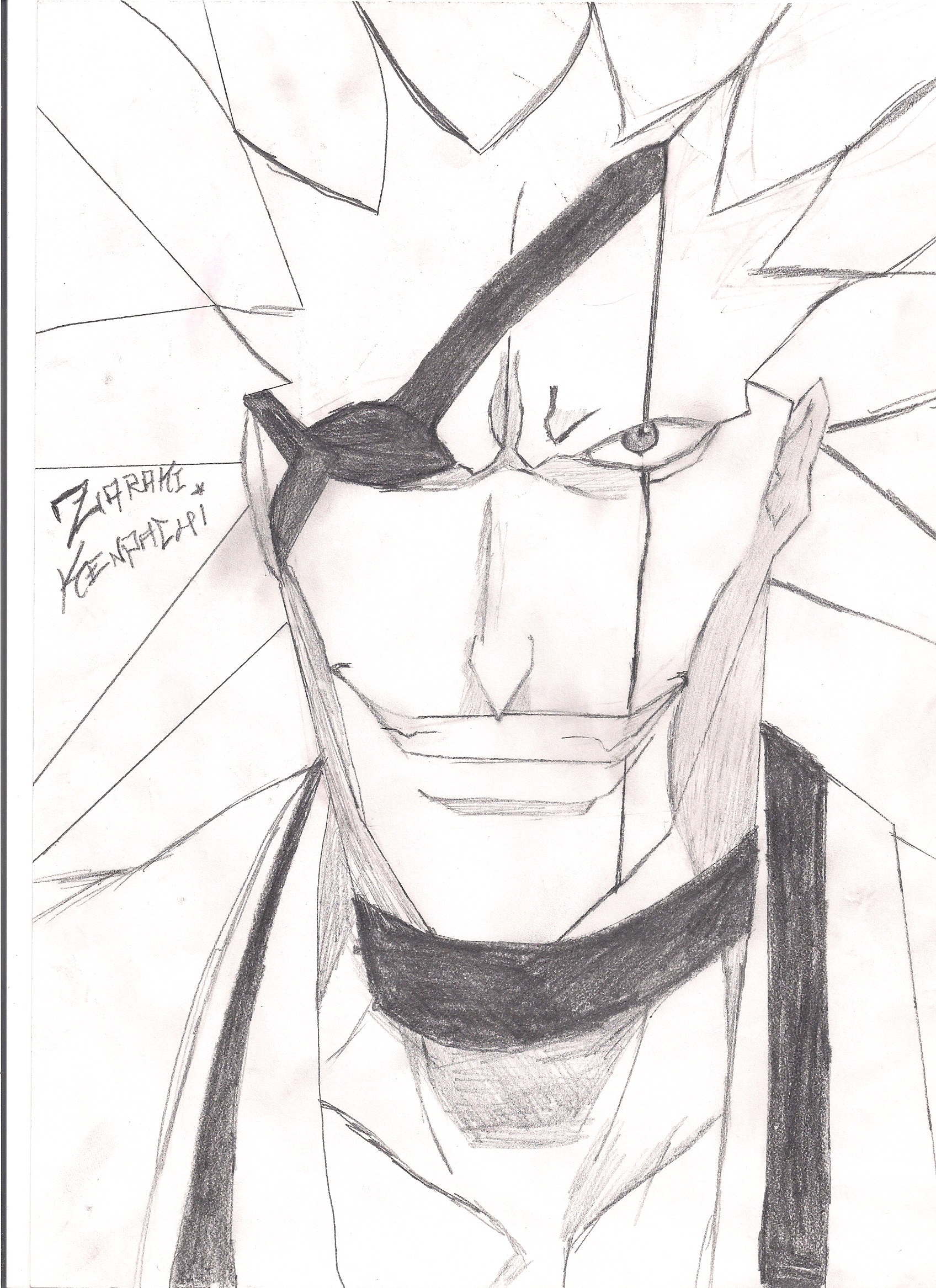 1696x2333 Zaraki Kenpachi Sketch By J Kwon187 On Newgrounds - J Sketch
