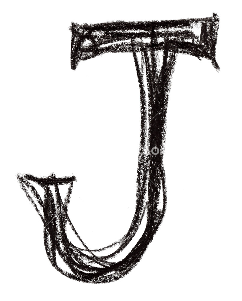 806x1000 Handwritten Sketch Black Letter J On White Background Royalty Free - J Sketch