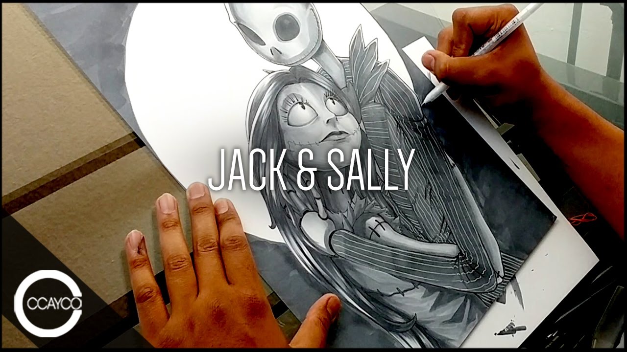 1280x720 Drawing Jack And Sally From The Nightmare Before Christmas - Jack And Sally Sketch