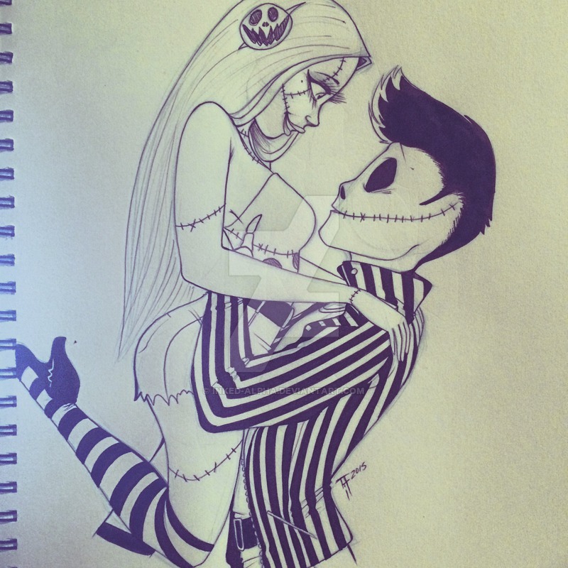 Jack And Sally Sketch By Inked Alpha - Jack And Sally Sketch. 