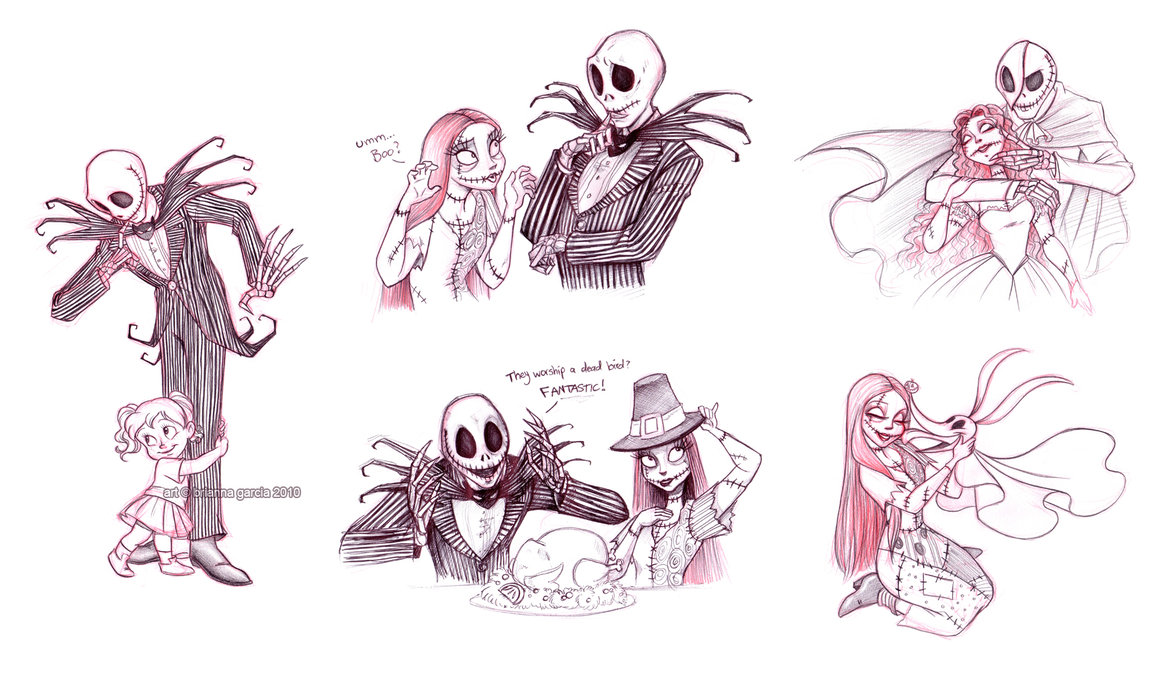 1164x687 Jack And Sally Sketches By Briannacherrygarcia - Jack And Sally Sketch