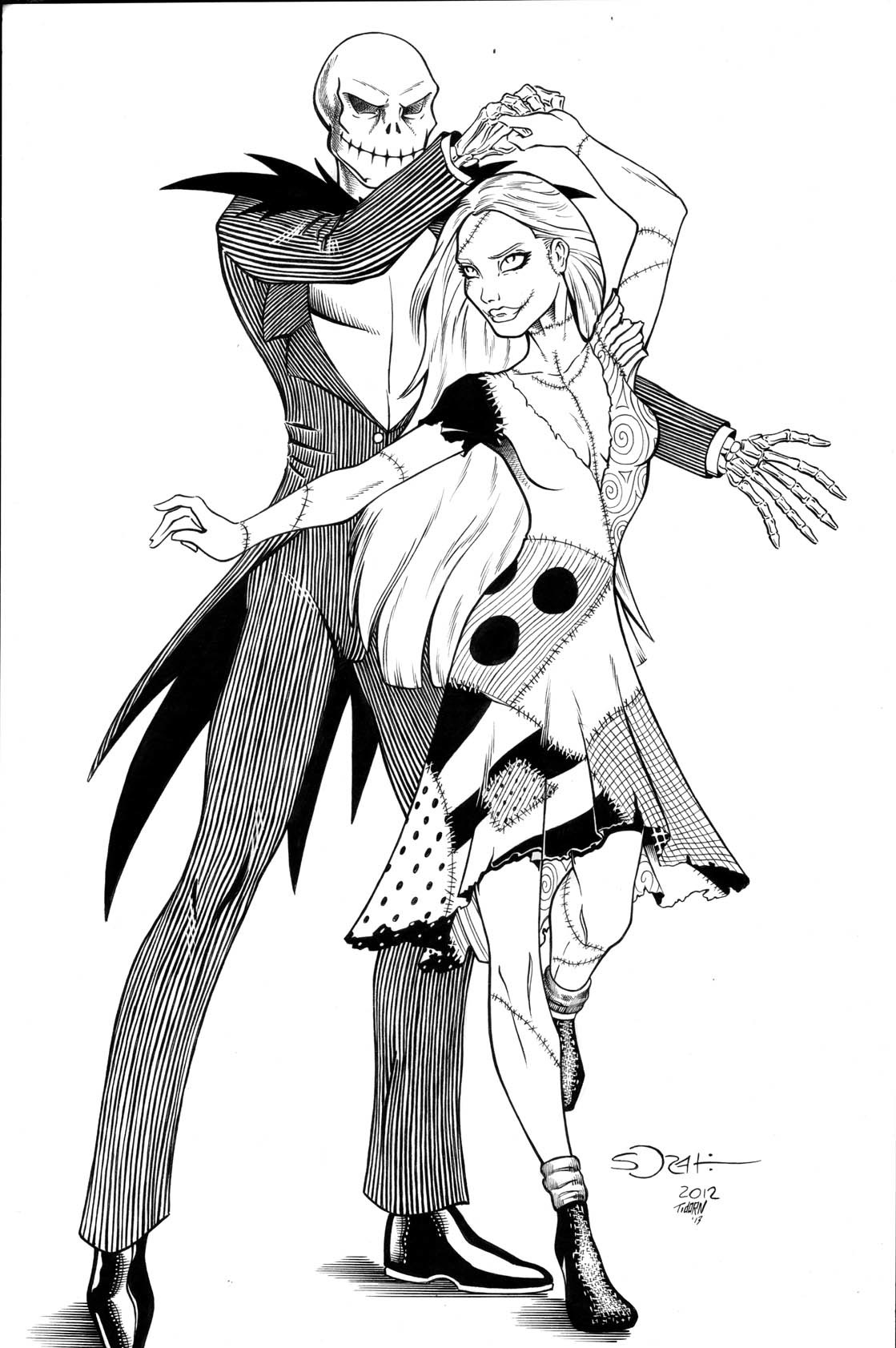 1119x1683 Artstation - Jack And Sally Sketch