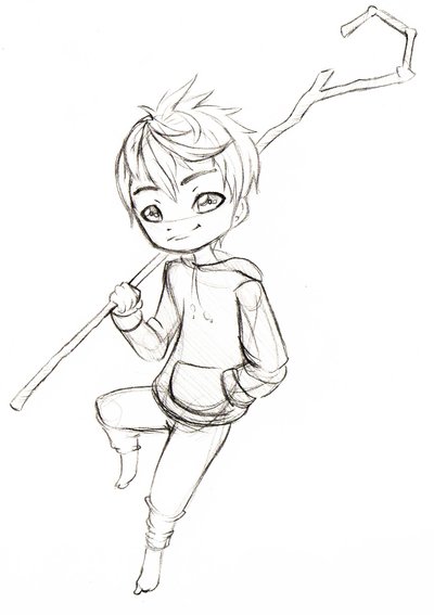400x567 Jack Frost Pencil Sketch By Violetky - Jack Frost Sketch