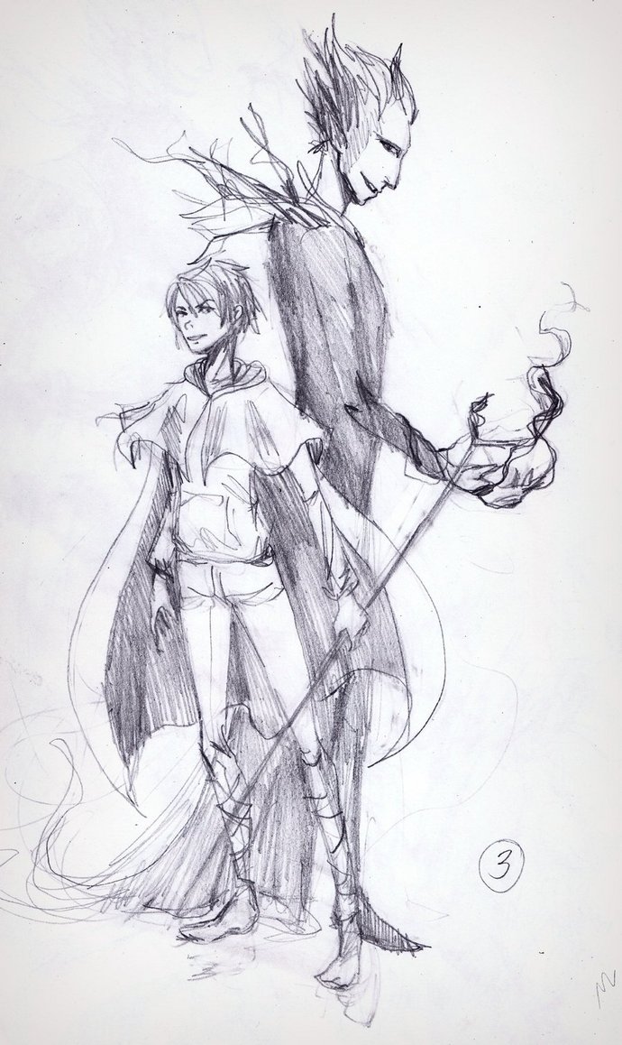 690x1158 Sketch Jack Frost And Pitch By Anree Bekker - Jack Frost Sketch