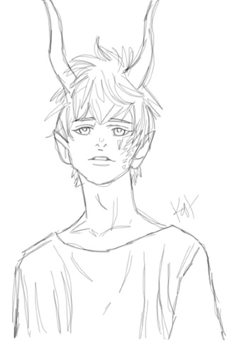 320x480 Be Still My Jack Frost With Horns Not Full Drawing - Jack Frost Sketch