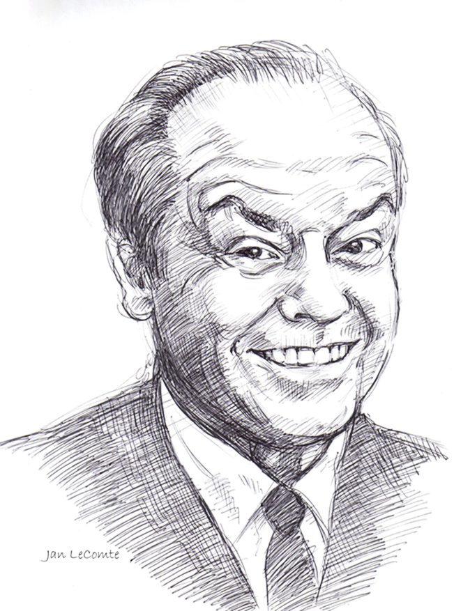 651x877 Ballpoint Pen Sketch Jack Nicholson Artist Jan Lecomte - Jack Nicholson Sketch