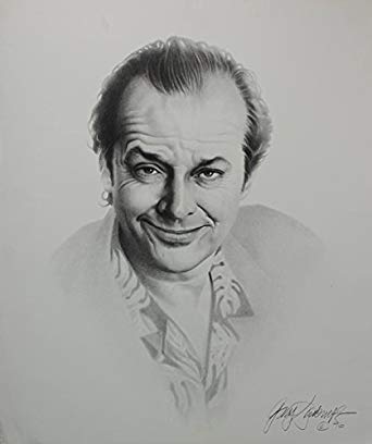 342x408 Gary Sarratt Pencil Drawing Lithograph Of Jack Nicholson (1995) - Jack Nicholson Sketch